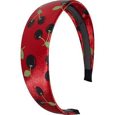 Shiny Cherry Print Red Satin Hairband Headband Alice Hair Band Girls Kids Ladies Shiny Cherry Print Red Satin Hairband Headband Alice Hair Band Girls Kids Ladies