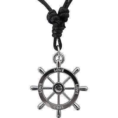 Ship Boat Wheel Love Pendant Chain Necklace Sailor Men Fancy Dress Silver Colour Ship Boat Wheel Love Pendant Chain Necklace Sailor Men Fancy Dress Silver Colour