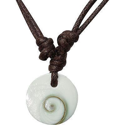 Shiva Eye Sea Shell Pendant Cord Necklace Chain Womens Girls Mens Boys Jewellery