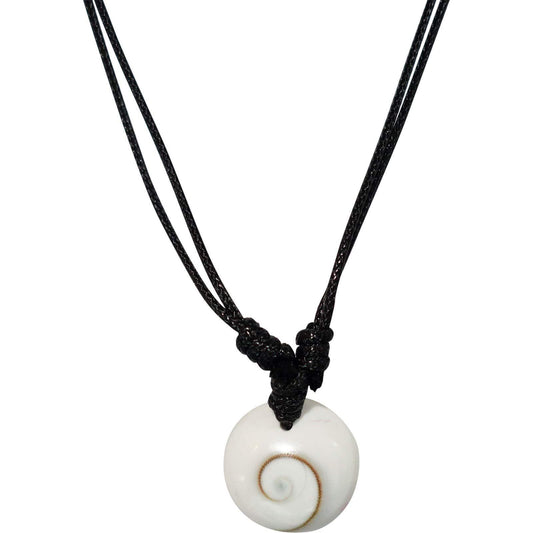 Shiva Eye Shell Pendant Black Cord Necklace Chain Mens Womens Girl Boy Jewellery
