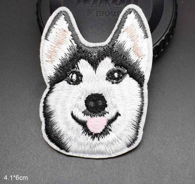 Siberian Husky Dog Iron On Patch Sew On Patch Embroidered Badge Embroidery Applique Motif
