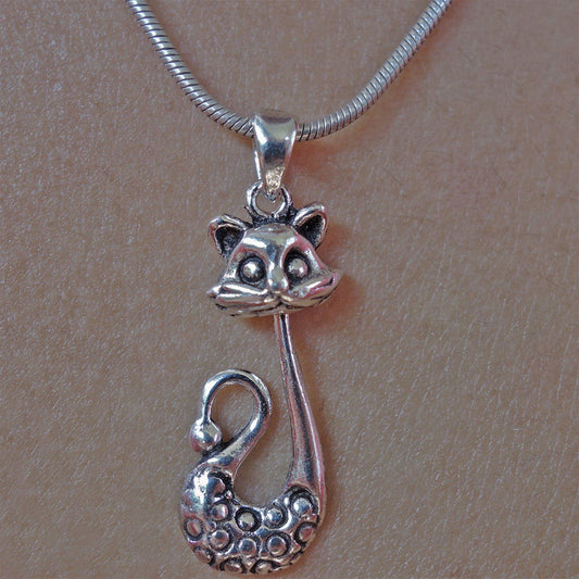Silver Cat Pendant Necklace Chain 925 Sterling Jewellery Womens Girls Ladies Kid
