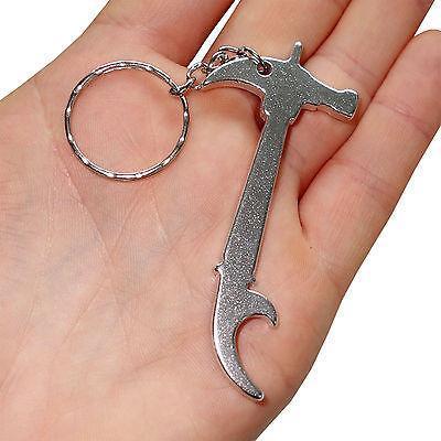 Silver Claw Hammer Key Ring Chain Fob Bottle Opener Keyring Keychain Bag Charm Silver Claw Hammer Key Ring Chain Fob Bottle Opener Keyring Keychain Bag Charm
