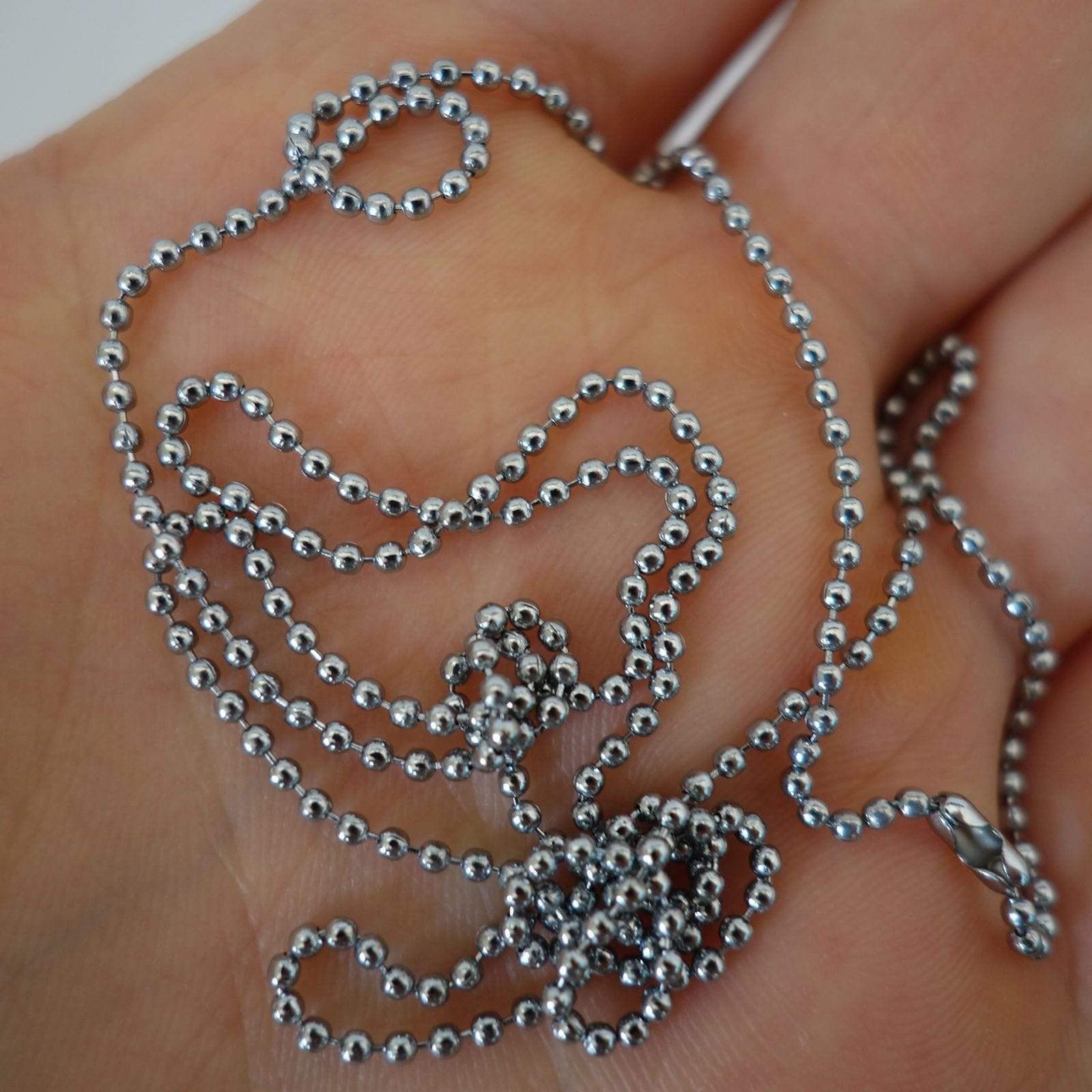 Silver Colour Steel Chain Metal Necklace Mens Womens Ladies Girls Boys Childrens