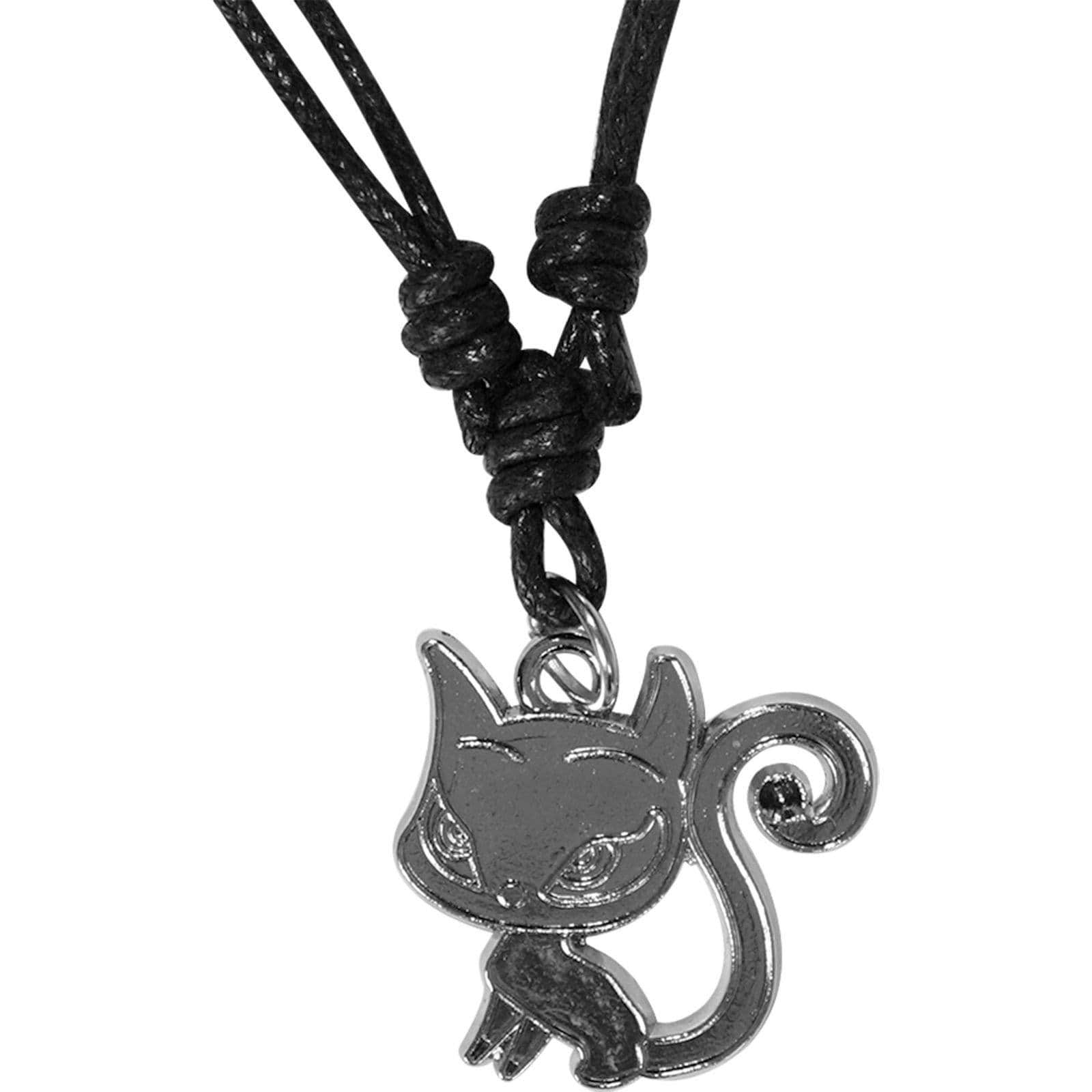 Silver Metal Cat Necklace Pendant Chain Womens Girls Childrens Kids Jewellery