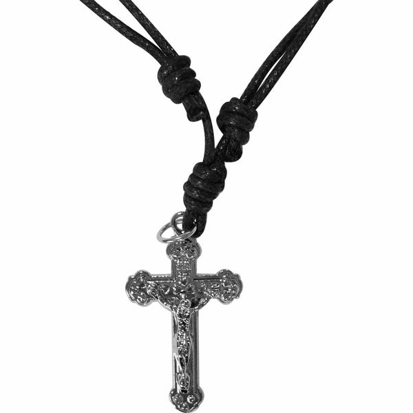 Silver Metal Jesus Cross Necklace Pendant Chain Mens Ladies Boys Girls Jewellery