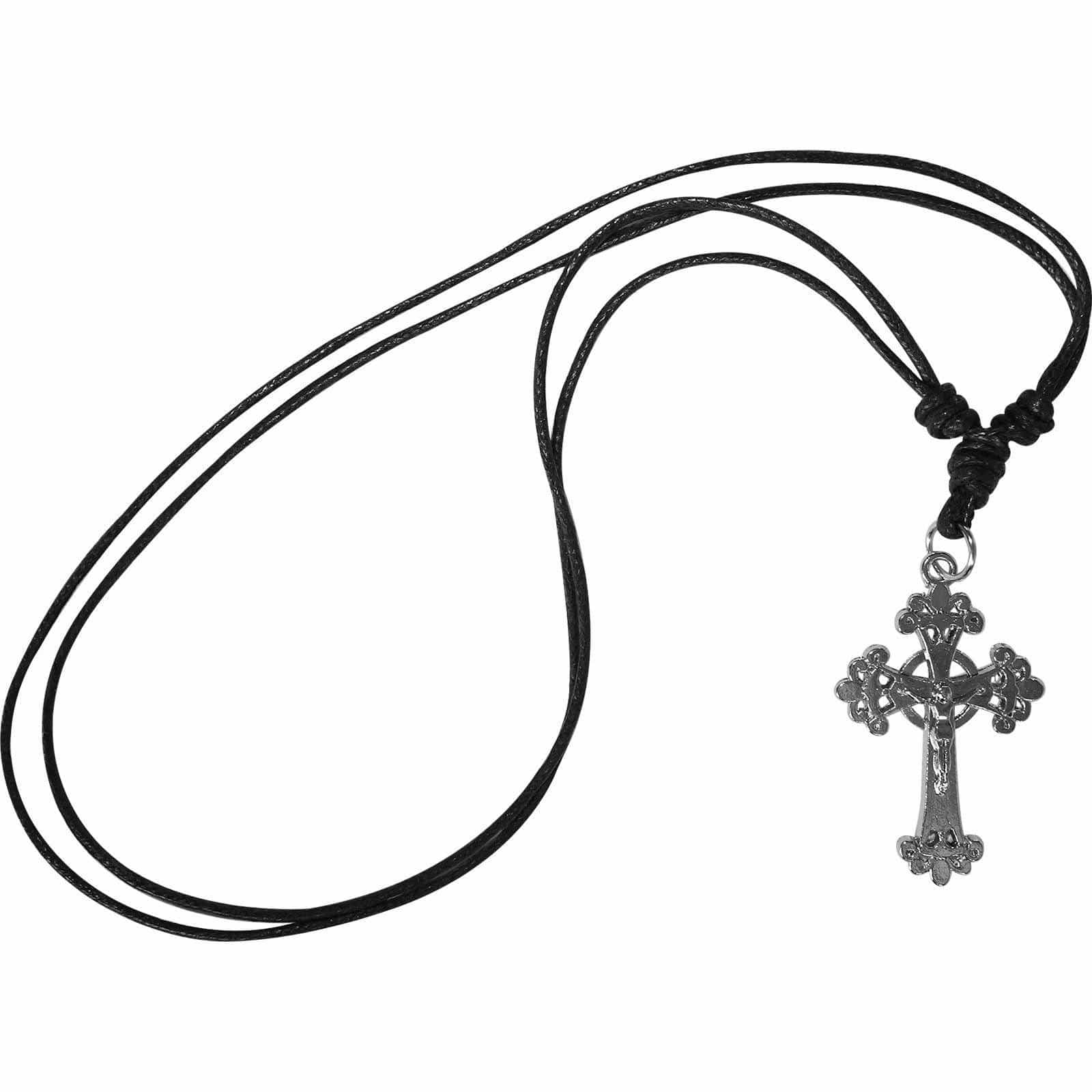 Silver Metal Jesus Crucifix Cross Chain Necklace Pendant Mens Womens Jewellery