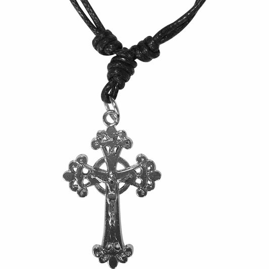Silver Metal Jesus Crucifix Cross Chain Necklace Pendant Mens Womens Jewellery