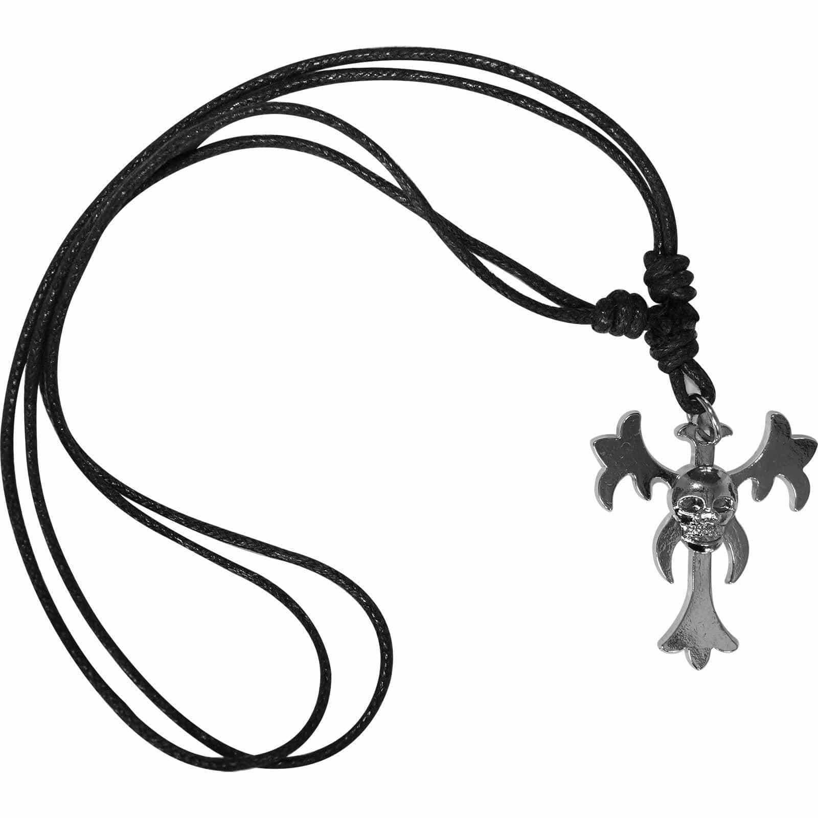 Silver Metal Skull Cross Pendant Chain Necklace Mens Womens Boys Girls Jewellery