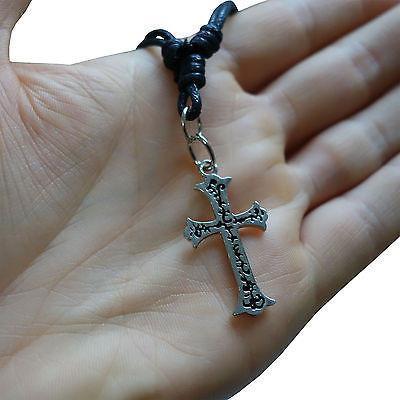 Silver Tone Crucifix Cross Pendant Chain Necklace Choker For A Man Women Child