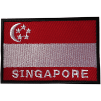 Singapore Flag Patch Iron Sew On Clothes Embroidery Badge Embroidered Applique