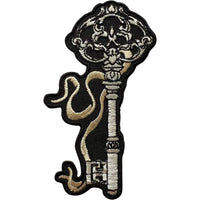 Skeleton Key Patch Iron On Sew On Clothes Denim Jeans Fabric Embroidery Applique