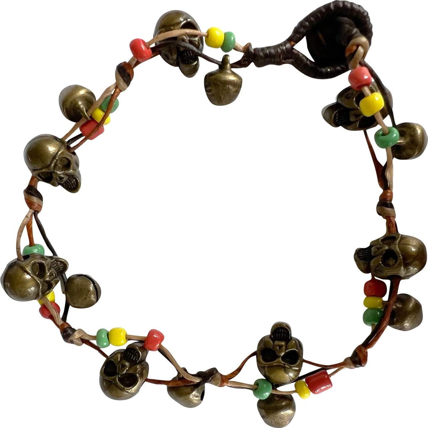 Skull Beads Anklet Black Brown Foot Chain Ankle Bracelet Mens Womens Jewellery
