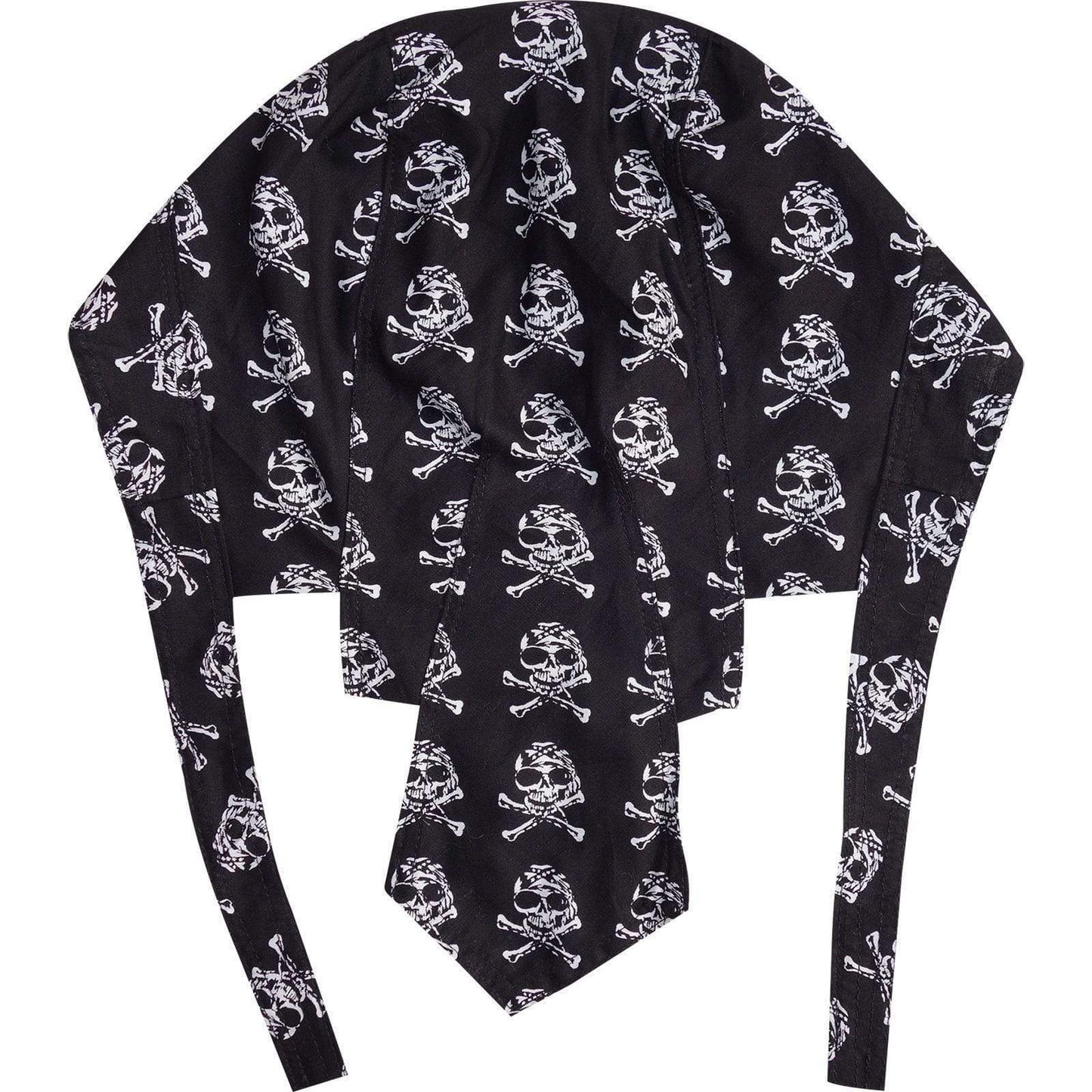 Skull Bones Black Zandana Bandana Motorbike Biker Sun Hat Cap Pirate Fancy Dress