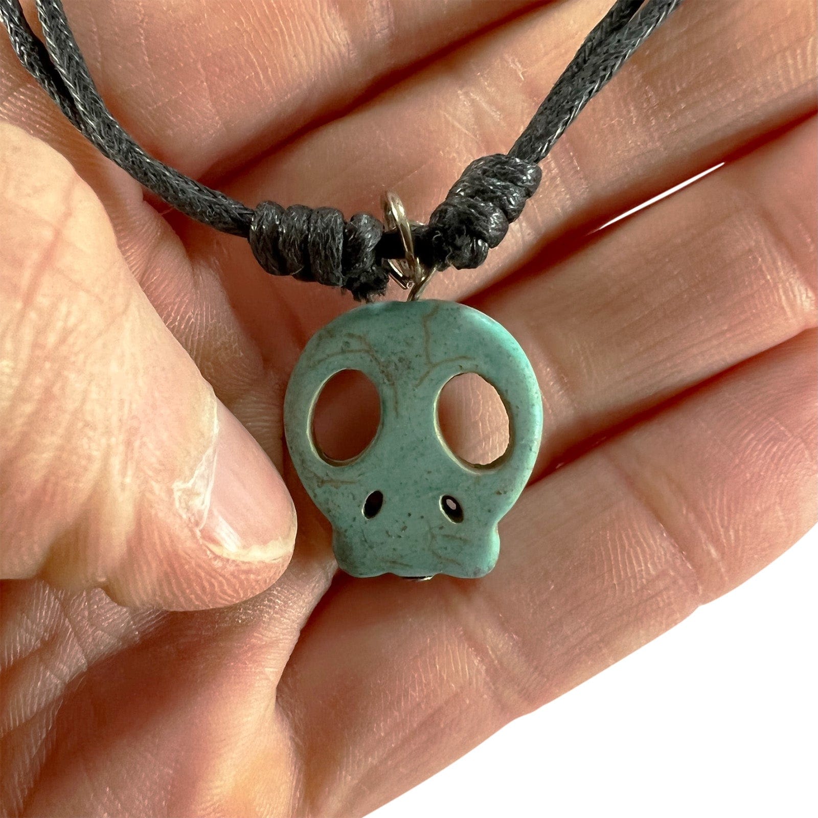 Skull Pendant Necklace Cord Chain Womens Mens Kids Boys Girls Handmade