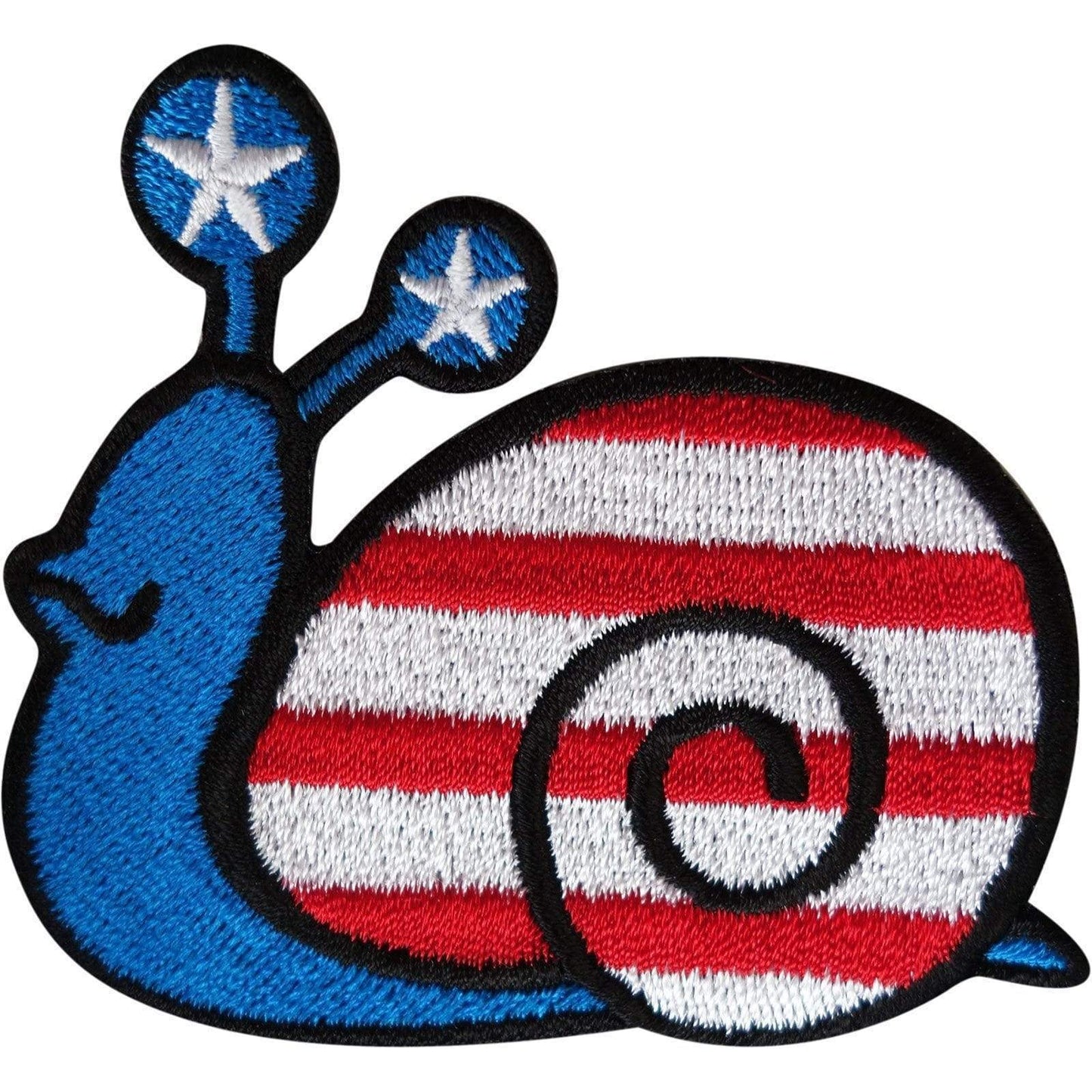 Snail Patch Iron Sew On USA Flag American United States of America Star US Badge