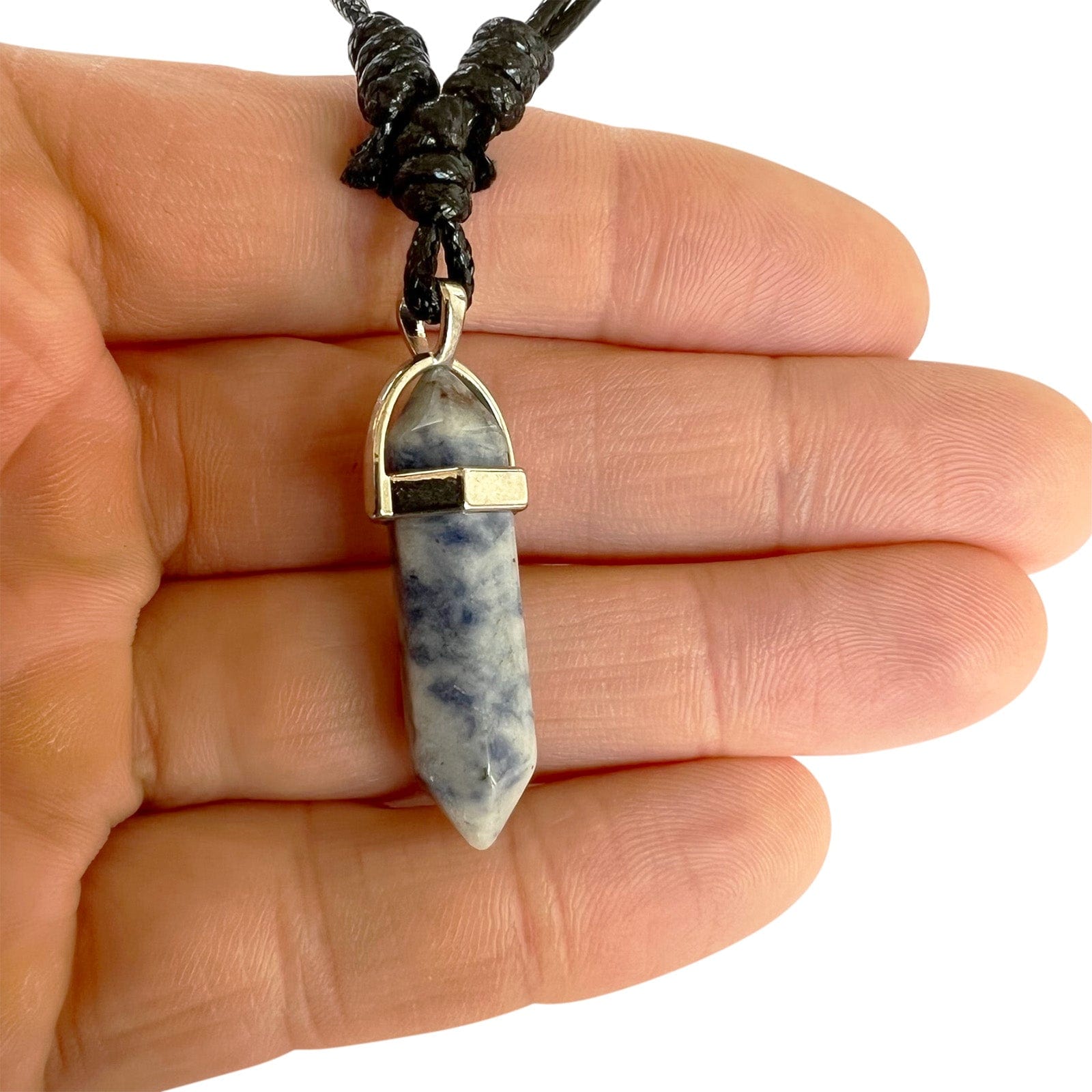 Sodalite Blue Spot Jasper Crystal Necklace Pendant Womens Mens Girls Jewellery