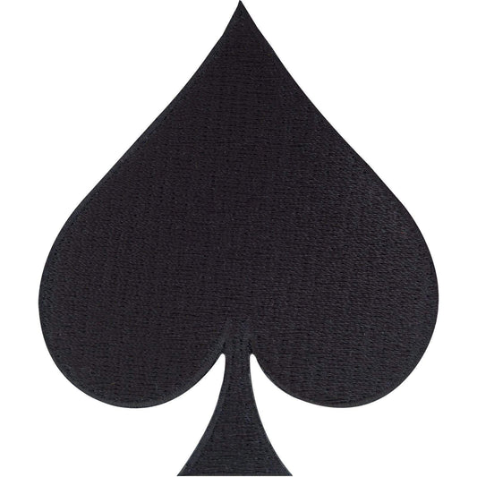 Spades Patch Embroidered Iron / Sew On Black T Shirt Bag Jean Badge Poker Spade