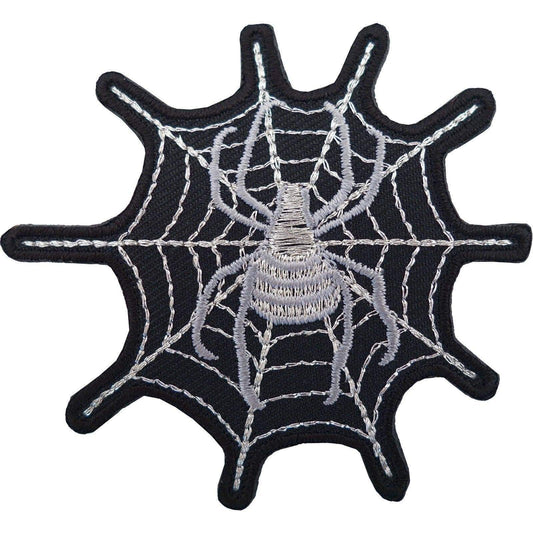 Spider Web Patch Iron On Sew On T Shirt Jeans Jacket Bag Embroidered Biker Badge