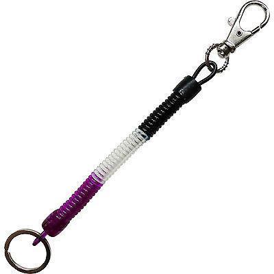 Spring Coil Spiral Stretchy Retractable Keychain Key Fob Keyring Mans Woman Kids