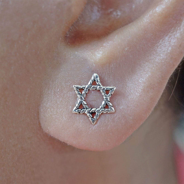 Star of David Silver Earrings Pair Ear Studs 925 Sterling Stud Jewish Jewellery