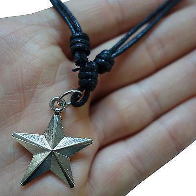 Star Pendant Chain Necklace Choker Mens Ladies Childrens Jewellery Silver Tone