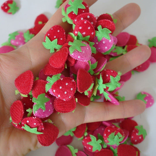 Strawberry Embroidery Appliques for Sewing Arts Card Crafts Head Hair Band Clips