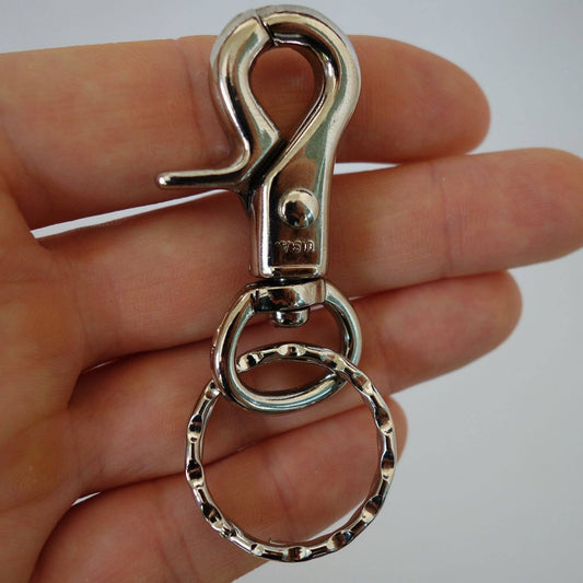 Strong Metal Keyring Keychain Key Holder Ring Chain Fob Mens Womens Swivel Clip Strong Metal Keyring Keychain Key Holder Ring Chain Fob Mens Womens Swivel Clip