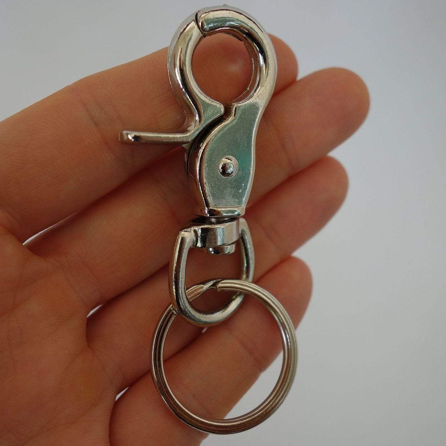 Strong Metal Keyring Keychain Key Holder Ring Chain Fob Trousers Belt Keys Clip