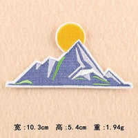 Sun Behind a Mountain Patch Iron On Sew On Embroidered Badge Embroidery Applique