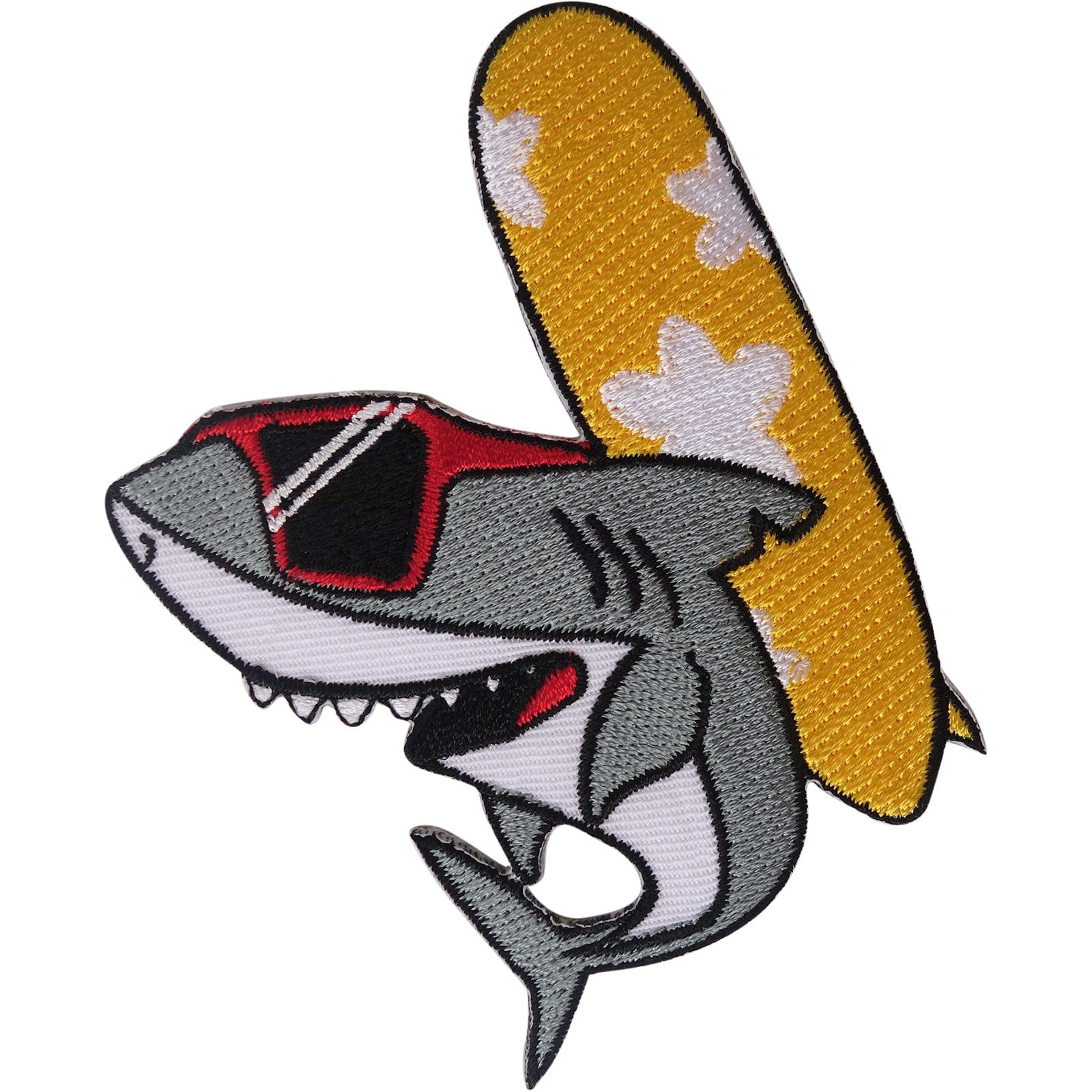 Surfer Shark Surfboard Patch Iron Sew On Clothes Fish Surfing Embroidered Badge