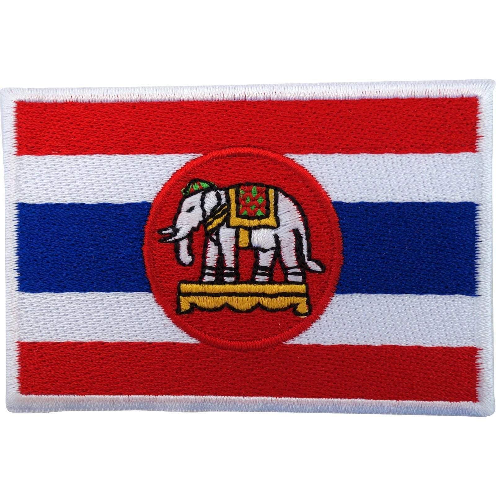 Thailand Flag Patch Iron Sew On Embroidered Badge Thai Royal Navy White Elephant