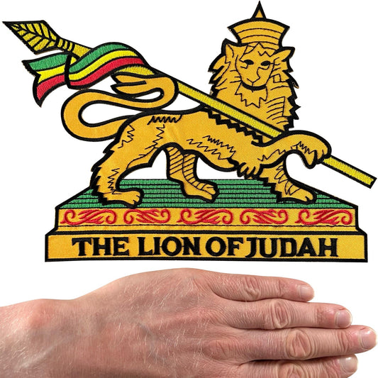 The Lion Of Judah Large Patch Iron Sew On Big Rastafari Africa Embroidered Badge