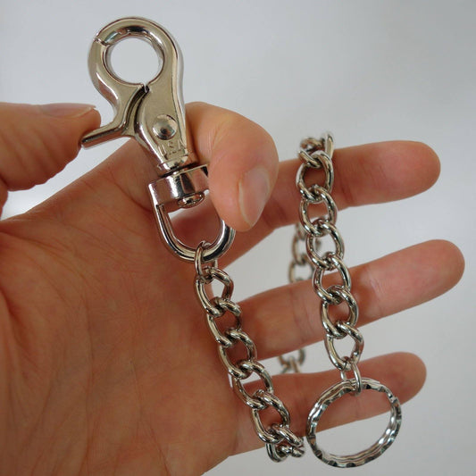 Thick Solid Metal Hipster Chain Keychain Keyring Wallet Trousers Belt Loop Clip Thick Solid Metal Hipster Chain Keychain Keyring Wallet Trousers Belt Loop Clip