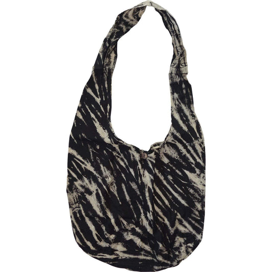 Tie Dye Black Beige Boho Sling Handbag Purse Womens Ladies Girl Kid Shoulder Bag