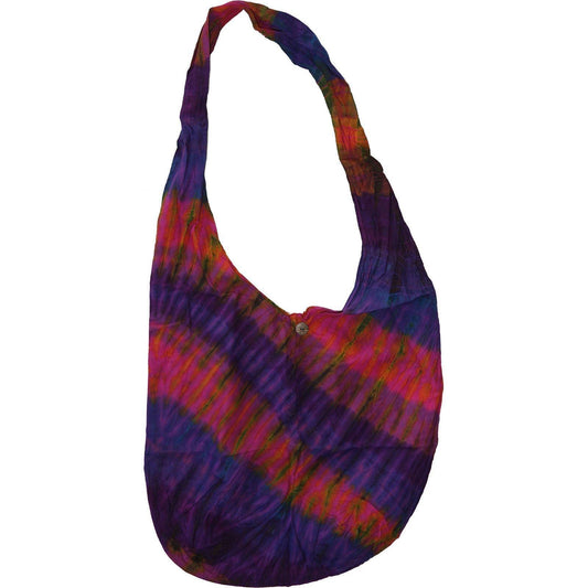 Tie Dye Purple Pink Handbag Purse Tote Packable Foldable Travel Holiday Beach