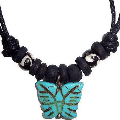 Turquoise Butterfly Pendant Chain Necklace Choker Ladies Womens Girls Jewellery