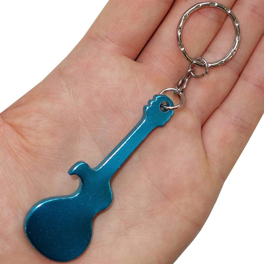 Turquoise Electric Guitar Key Ring Chain Fob Bottle Opener Keyring Keychain Toy