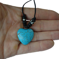 Turquoise Heart Pendant Chain Necklace Choker Womens Ladies Girls Kids Jewellery