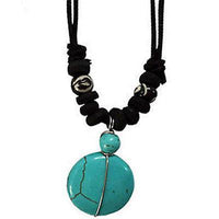 Turquoise Pendant Cord Chain Necklace Choker Womens Ladies Girls Kids Jewellery