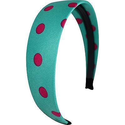 Turquoise Pink Polkadot Hairband Headband Alice Hair Band Girls Kids Accessories Turquoise Pink Polkadot Hairband Headband Alice Hair Band Girls Kids Accessories