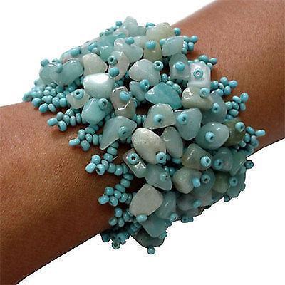 Turquoise Stone Beads Bracelet Wristband Bangle Womens Ladies Girls Jewellery Turquoise Stone Beads Bracelet Wristband Bangle Womens Ladies Girls Jewellery