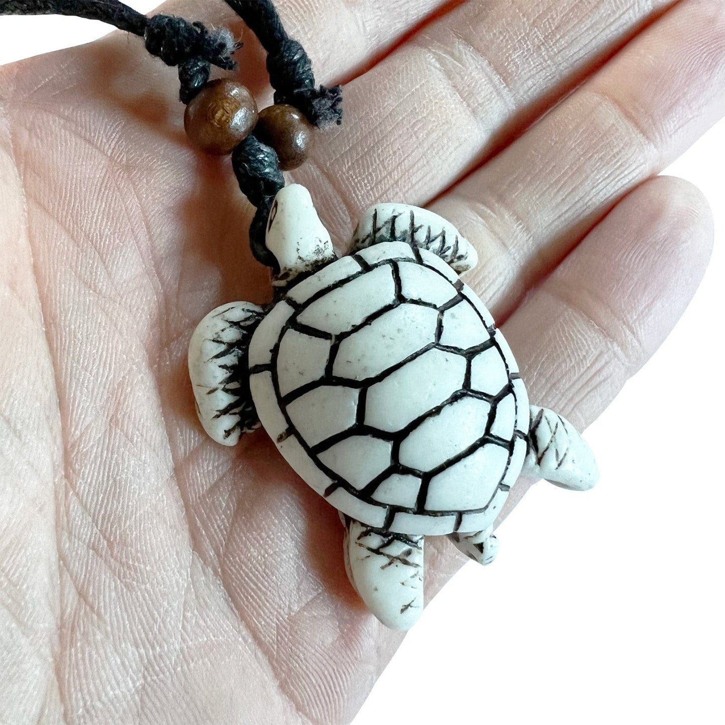 Turtle Pendant Black Cord Chain Necklace Womens Mens Girls Boys Surfer Jewellery