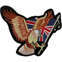 Union Jack Flag Eagle Patch Iron Sew On Clothes Jeans Bird UK Embroidered Badge