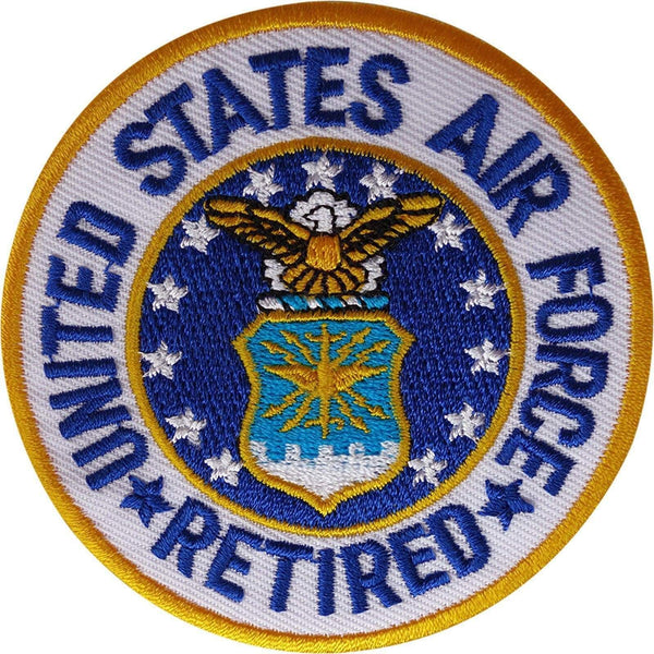 United States Air Force Retired Patch Iron On Sew On Embroidered Badge Pensioner