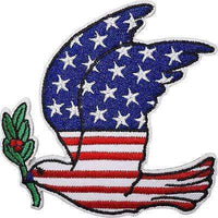 USA Flag Bird Cherry Embroidered Iron / Sew On Patch United States America Badge