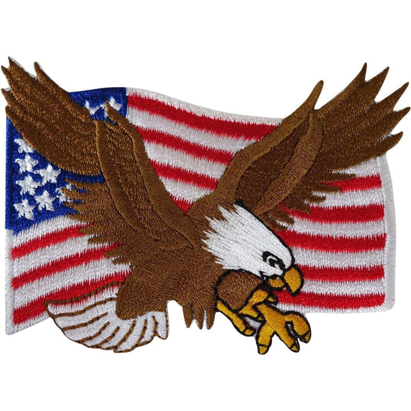 USA Flag Patch Iron Sew On American United States of America Eagle Biker Badge