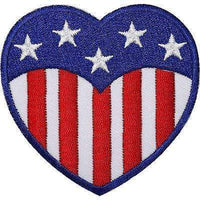 USA Love Heart Flag Embroidered Iron / Sew On American Patch United States Badge