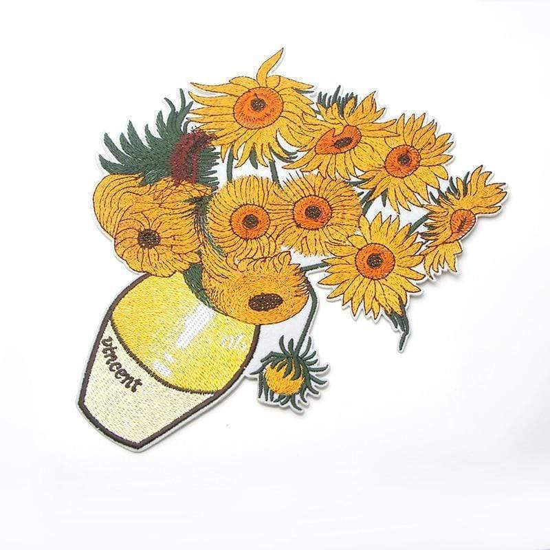 Vincent Van Gogh Patch Sunflowers Painting Iron On Patch Sew On Patch Embroidered Badge Embroidery Applique