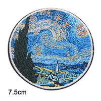 Vincent Van Gogh Patch The Starry Night Painting Iron On Patch Sew On Patch Embroidered Badge Embroidery Applique